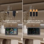 Geevon Weather Station Wireless Indoor Outdoor Thermometer, Large Color Display Temperature Humidity Monitor with Comfort Indicator, USB Charging Port and Adjustable Backlight